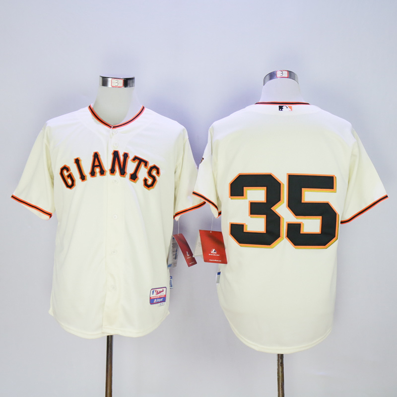 Men San Francisco Giants #35 No name Cream MLB Jerseys